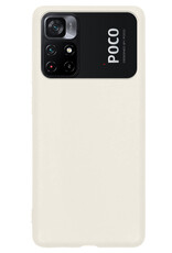 NoXx Hoes Geschikt voor Xiaomi Poco M4 Pro 5G Hoesje Cover Siliconen Back Case Hoes - Wit