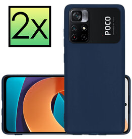 NoXx NoXx Xiaomi Poco M4 Pro 5G Hoesje Siliconen - Donkerblauw - 2 PACK
