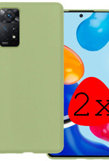 BASEY. Hoes Geschikt voor Xiaomi Redmi Note 11s Hoesje Siliconen Back Cover Case - Hoesje Geschikt voor Xiaomi Redmi Note 11s Hoes Cover Hoesje - Groen - 2 Stuks