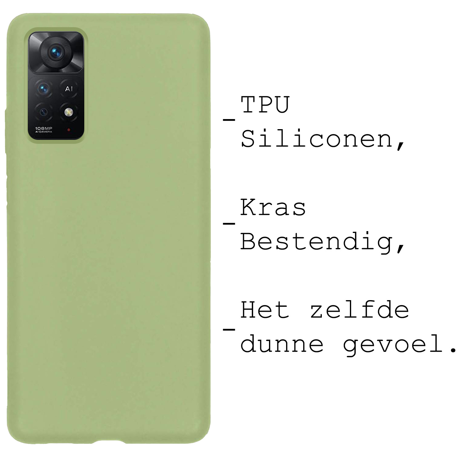 BASEY. Hoes Geschikt voor Xiaomi Redmi Note 11s Hoesje Siliconen Back Cover Case - Hoesje Geschikt voor Xiaomi Redmi Note 11s Hoes Cover Hoesje - Groen - 2 Stuks