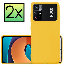 NoXx NoXx Xiaomi Poco M4 Pro 5G Hoesje Siliconen - Geel - 2 PACK