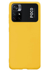 NoXx Hoes Geschikt voor Xiaomi Poco M4 Pro 5G Hoesje Cover Siliconen Back Case Hoes - Geel - 2x