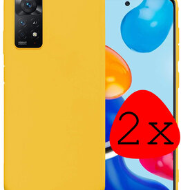 BASEY. BASEY. Xiaomi Redmi Note 11s Hoesje Siliconen - Geel - 2 PACK