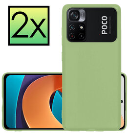 NoXx NoXx Xiaomi Poco M4 Pro 5G Hoesje Siliconen - Groen - 2 PACK