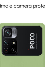 NoXx Hoes Geschikt voor Xiaomi Poco M4 Pro 5G Hoesje Cover Siliconen Back Case Hoes - Groen - 2x