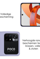 NoXx Hoes Geschikt voor Xiaomi Poco M4 Pro 5G Hoesje Cover Siliconen Back Case Hoes - Lila - 2x