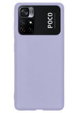 NoXx Hoes Geschikt voor Xiaomi Poco M4 Pro 5G Hoesje Cover Siliconen Back Case Hoes - Lila - 2x