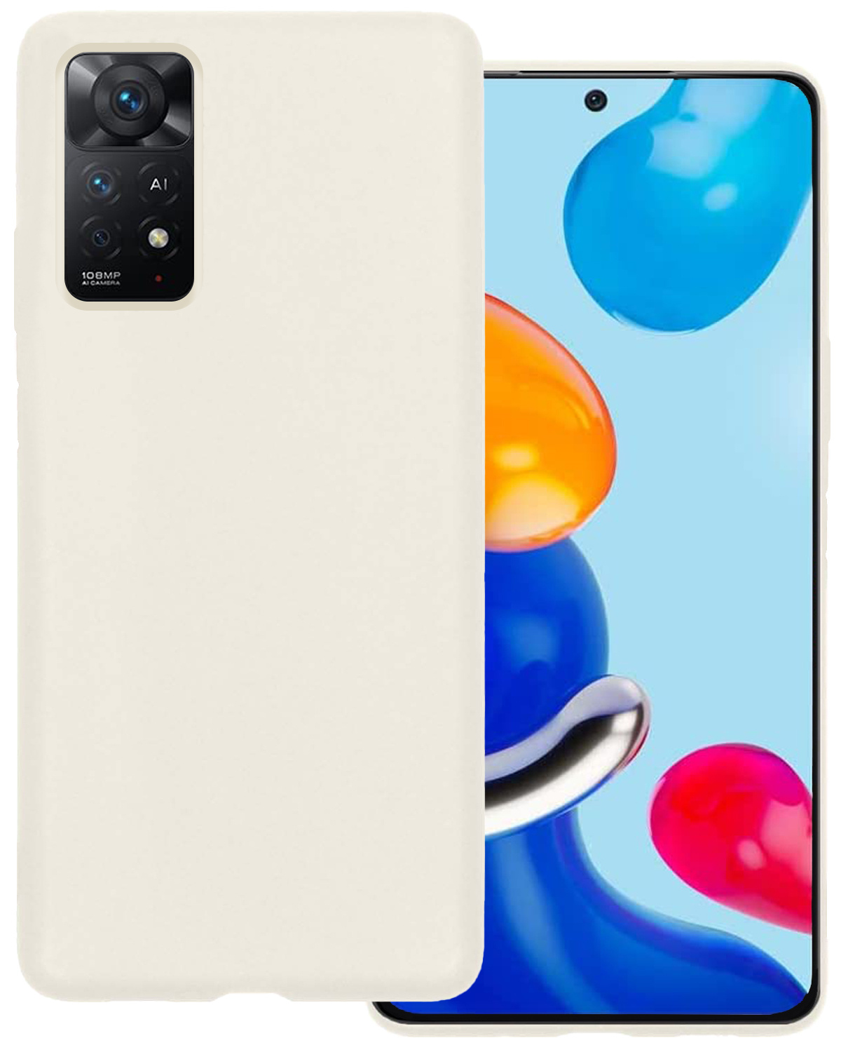 BASEY. Hoes Geschikt voor Xiaomi Redmi Note 11s Hoesje Siliconen Back Cover Case - Hoesje Geschikt voor Xiaomi Redmi Note 11s Hoes Cover Hoesje - Wit
