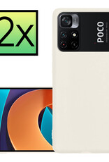 NoXx Hoes Geschikt voor Xiaomi Poco M4 Pro 5G Hoesje Cover Siliconen Back Case Hoes - Wit - 2x