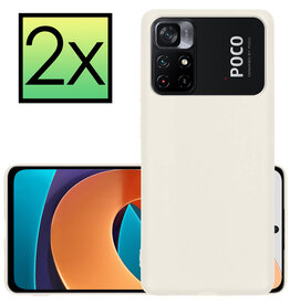 NoXx NoXx Xiaomi Poco M4 Pro 5G Hoesje Siliconen - Wit - 2 PACK