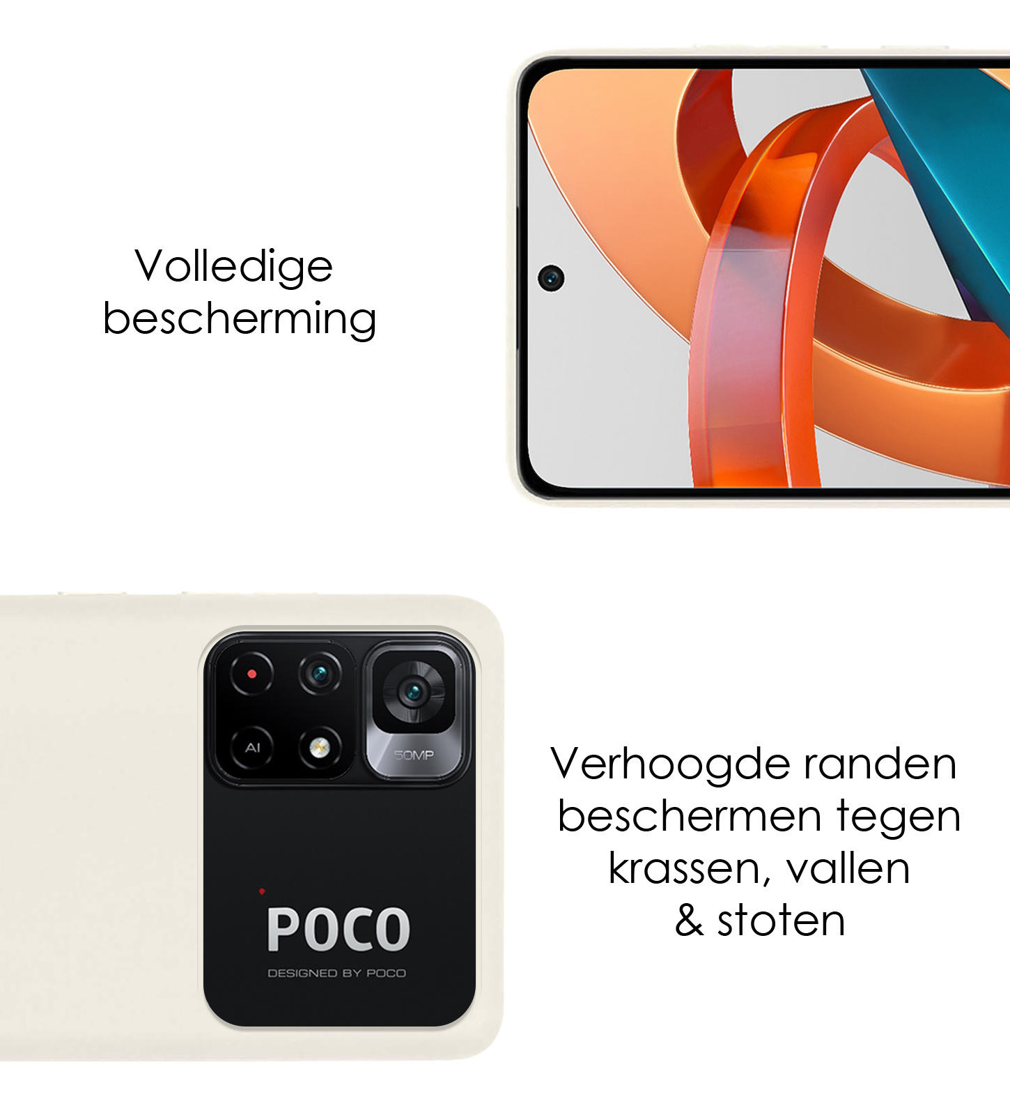 NoXx Hoes Geschikt voor Xiaomi Poco M4 Pro 5G Hoesje Cover Siliconen Back Case Hoes - Wit - 2x