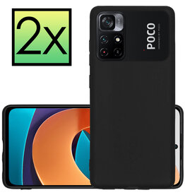 NoXx NoXx Xiaomi Poco M4 Pro 5G Hoesje Siliconen - Zwart - 2 PACK