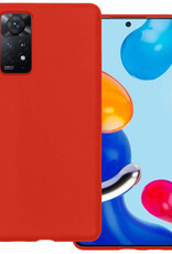 BASEY. Hoes Geschikt voor Xiaomi Redmi Note 11s Hoesje Siliconen Back Cover Case - Hoesje Geschikt voor Xiaomi Redmi Note 11s Hoes Cover Hoesje - Rood