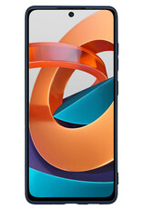 NoXx Hoes Geschikt voor Xiaomi Poco M4 Pro 5G Hoesje Cover Siliconen Back Case Hoes Met Screenprotector - Donkerblauw