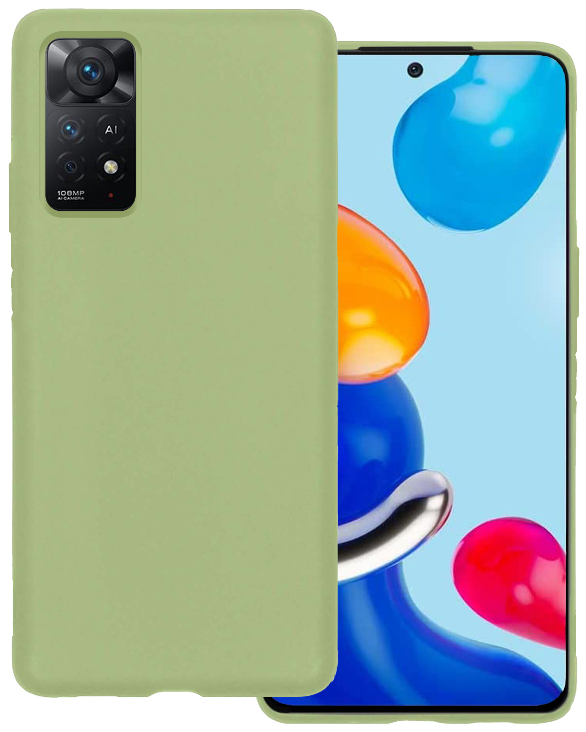 BASEY. Hoes Geschikt voor Xiaomi Redmi Note 11s Hoesje Siliconen Back Cover Case - Hoesje Geschikt voor Xiaomi Redmi Note 11s Hoes Cover Hoesje - Groen