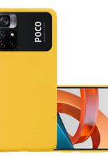 NoXx Hoes Geschikt voor Xiaomi Poco M4 Pro 5G Hoesje Cover Siliconen Back Case Hoes Met Screenprotector - Geel