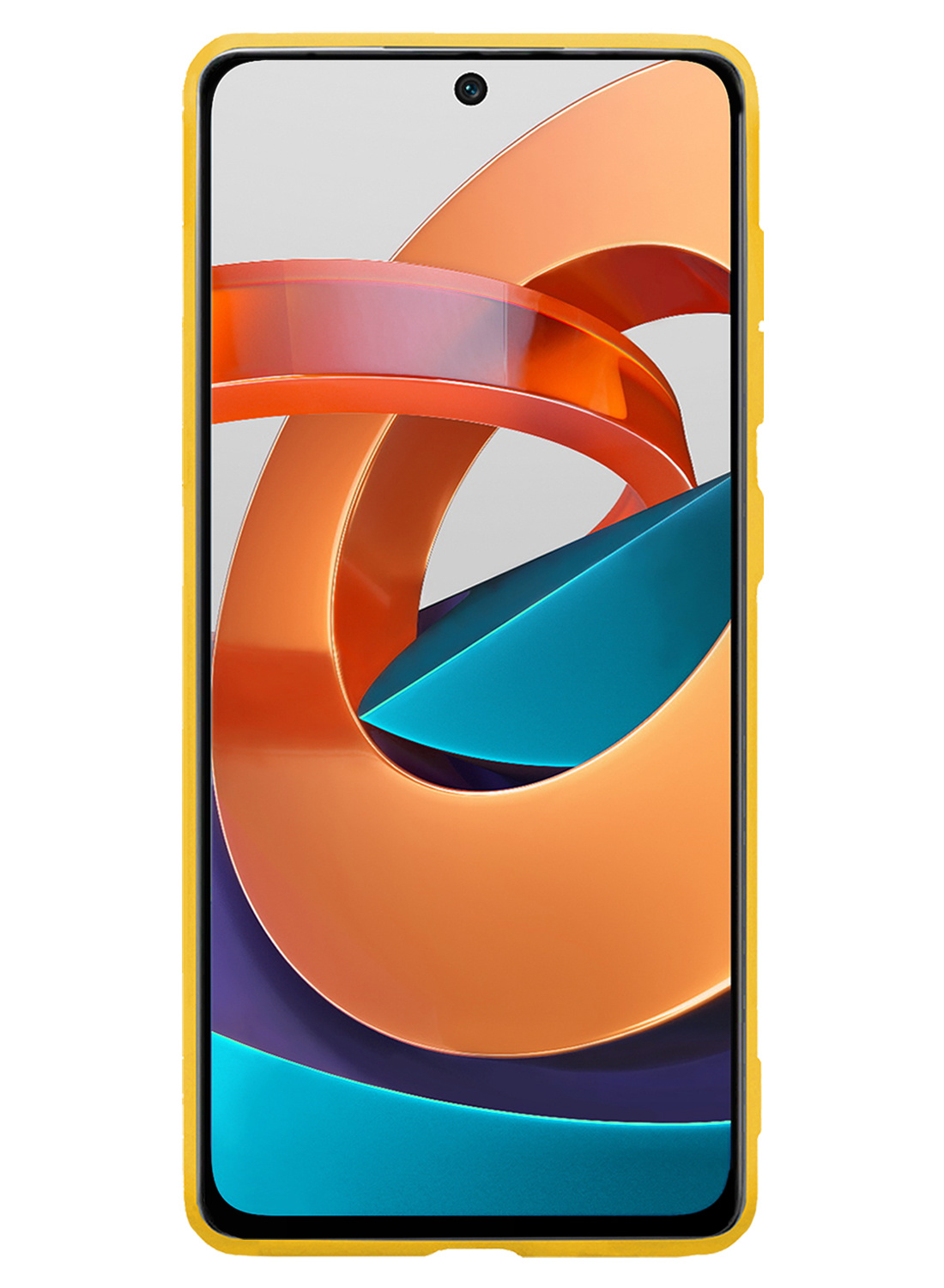 NoXx Hoes Geschikt voor Xiaomi Poco M4 Pro 5G Hoesje Cover Siliconen Back Case Hoes Met Screenprotector - Geel