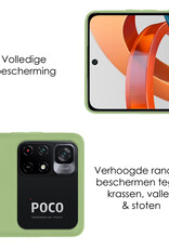 NoXx Hoes Geschikt voor Xiaomi Poco M4 Pro 5G Hoesje Cover Siliconen Back Case Hoes Met Screenprotector - Groen
