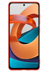 NoXx Hoes Geschikt voor Xiaomi Poco M4 Pro 5G Hoesje Cover Siliconen Back Case Hoes Met Screenprotector - Rood