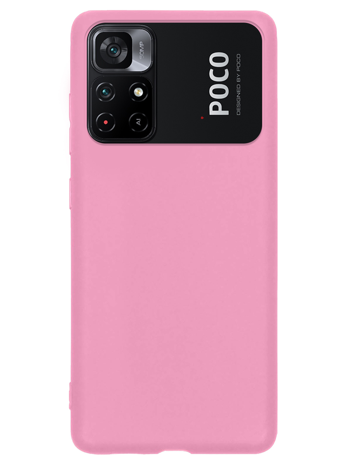 NoXx Hoes Geschikt voor Xiaomi Poco M4 Pro 5G Hoesje Cover Siliconen Back Case Hoes Met Screenprotector - Lichtroze