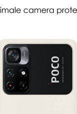 NoXx Hoes Geschikt voor Xiaomi Poco M4 Pro 5G Hoesje Cover Siliconen Back Case Hoes Met Screenprotector - Wit