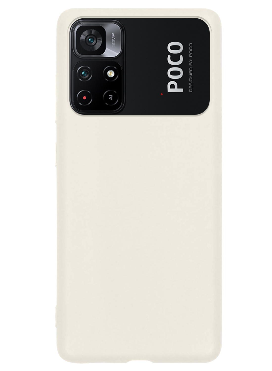 NoXx Hoes Geschikt voor Xiaomi Poco M4 Pro 5G Hoesje Cover Siliconen Back Case Hoes Met Screenprotector - Wit