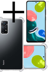 NoXx Hoes Geschikt voor Xiaomi Redmi Note 11s Hoesje Siliconen Cover Shock Proof Back Case Shockproof Hoes Met Screenprotector - Transparant