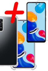 BASEY. Hoes Geschikt voor Xiaomi Redmi Note 11s Hoesje Shock Proof Case Hoes Siliconen Met Screenprotector - Hoesje Geschikt voor Xiaomi Redmi Note 11s Hoes Cover Shockproof - Transparant