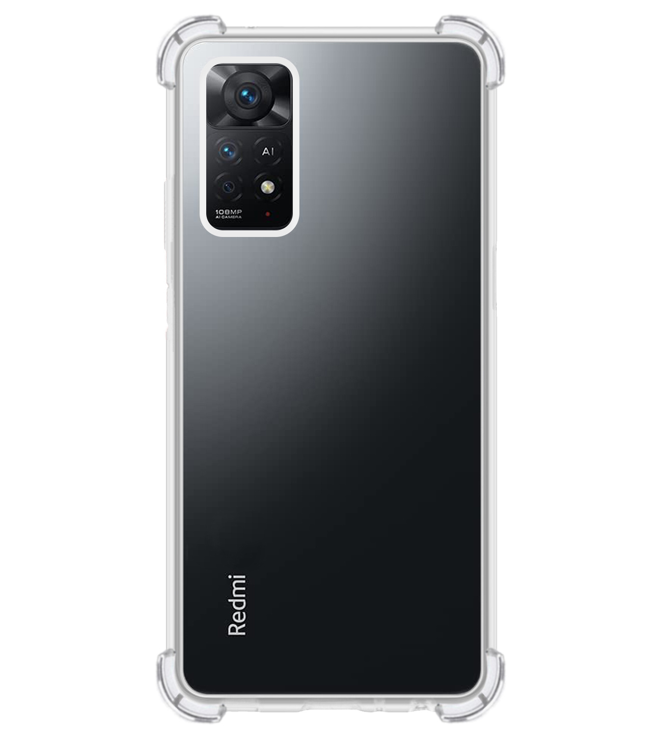 BASEY. Hoes Geschikt voor Xiaomi Redmi Note 11s Hoesje Shock Proof Case Hoes Siliconen - Hoesje Geschikt voor Xiaomi Redmi Note 11s Hoes Cover Shockproof - Transparant - 2 Stuks