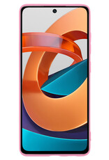 NoXx Hoes Geschikt voor Xiaomi Poco M4 Pro 5G Hoesje Cover Siliconen Back Case Hoes Met 2x Screenprotector - Lichtroze