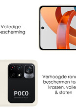 NoXx Hoes Geschikt voor Xiaomi Poco M4 Pro 5G Hoesje Cover Siliconen Back Case Hoes Met 2x Screenprotector - Wit