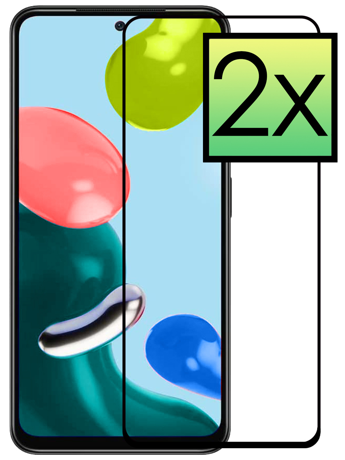 NoXx Screenprotector Geschikt voor Xiaomi Redmi Note 11s Screenprotector Tempered Glass Gehard Glas Full Cover - 2x