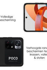 NoXx Hoes Geschikt voor Xiaomi Poco M4 Pro 5G Hoesje Cover Siliconen Back Case Hoes Met 2x Screenprotector - Zwart