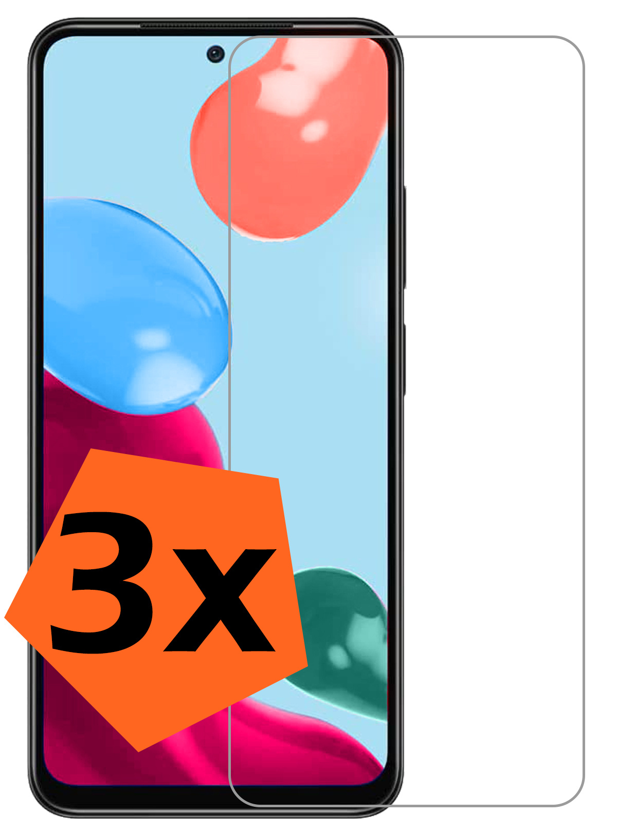 Nomfy Screenprotector Geschikt voor Xiaomi Redmi Note 11s Screenprotector Bescherm Glas Tempered Glass - Screenprotector Geschikt voor Xiaomi Redmi Note 11s Screen Protector - 3 PACK