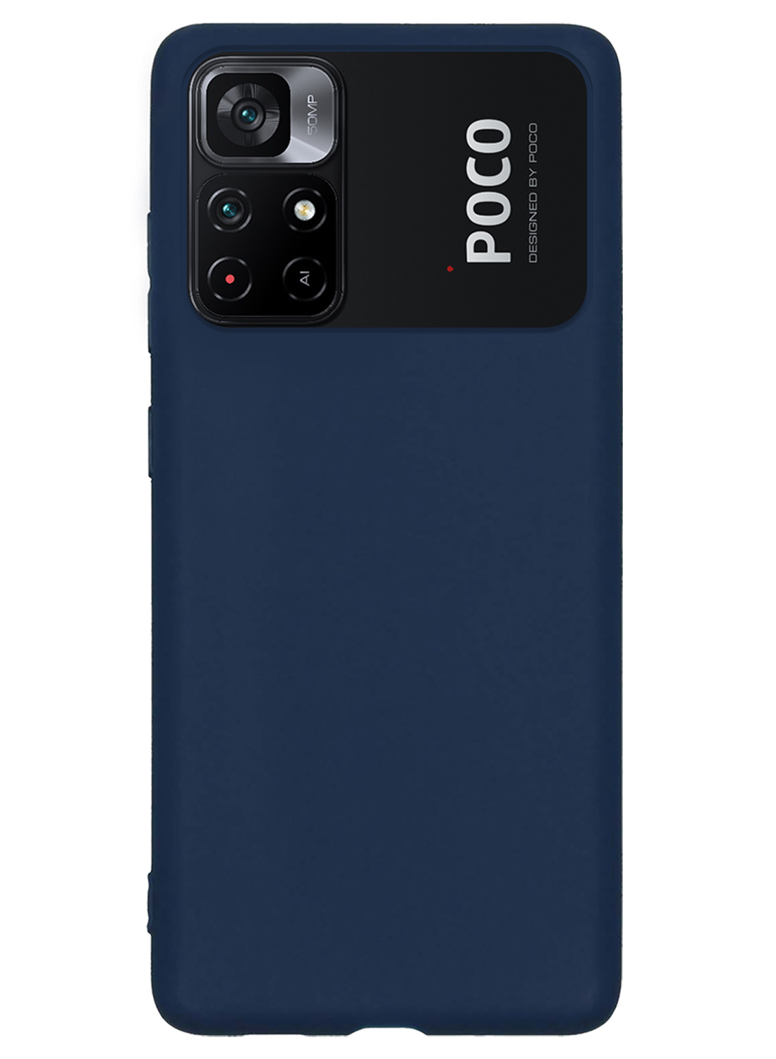 Nomfy Hoesje Geschikt voor Xiaomi Poco M4 Pro 5G Hoesje Siliconen Cover Case - Hoes Geschikt voor Xiaomi Poco M4 Pro 5G Hoes Back Case - Donkerblauw