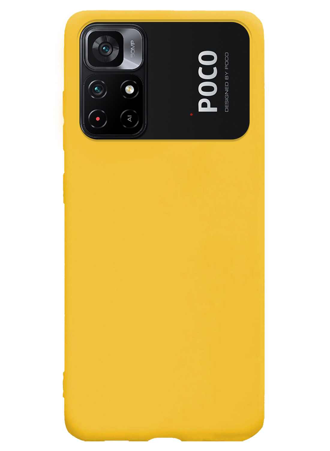 Nomfy Hoesje Geschikt voor Xiaomi Poco M4 Pro 5G Hoesje Siliconen Cover Case - Hoes Geschikt voor Xiaomi Poco M4 Pro 5G Hoes Back Case - Geel