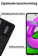 Nomfy Hoesje Geschikt voor Xiaomi Poco M4 Pro 5G Hoesje Siliconen Cover Case Met 2x Screenprotector - Hoes Geschikt voor Xiaomi Poco M4 Pro 5G Hoes Back Case - Zwart