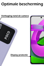 Nomfy Hoesje Geschikt voor Xiaomi Poco M4 Pro 5G Hoesje Siliconen Cover Case - Hoes Geschikt voor Xiaomi Poco M4 Pro 5G Hoes Back Case - Lila