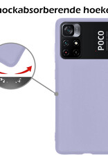 Nomfy Hoesje Geschikt voor Xiaomi Poco M4 Pro 5G Hoesje Siliconen Cover Case - Hoes Geschikt voor Xiaomi Poco M4 Pro 5G Hoes Back Case - Lila