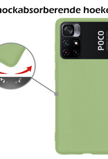 Nomfy Hoesje Geschikt voor Xiaomi Poco M4 Pro 5G Hoesje Siliconen Cover Case Met 2x Screenprotector - Hoes Geschikt voor Xiaomi Poco M4 Pro 5G Hoes Back Case - Groen