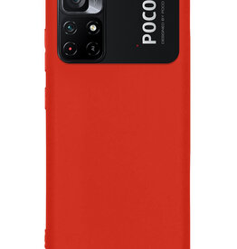 Nomfy Nomfy Xiaomi Poco M4 Pro 5G Hoesje Siliconen - Rood