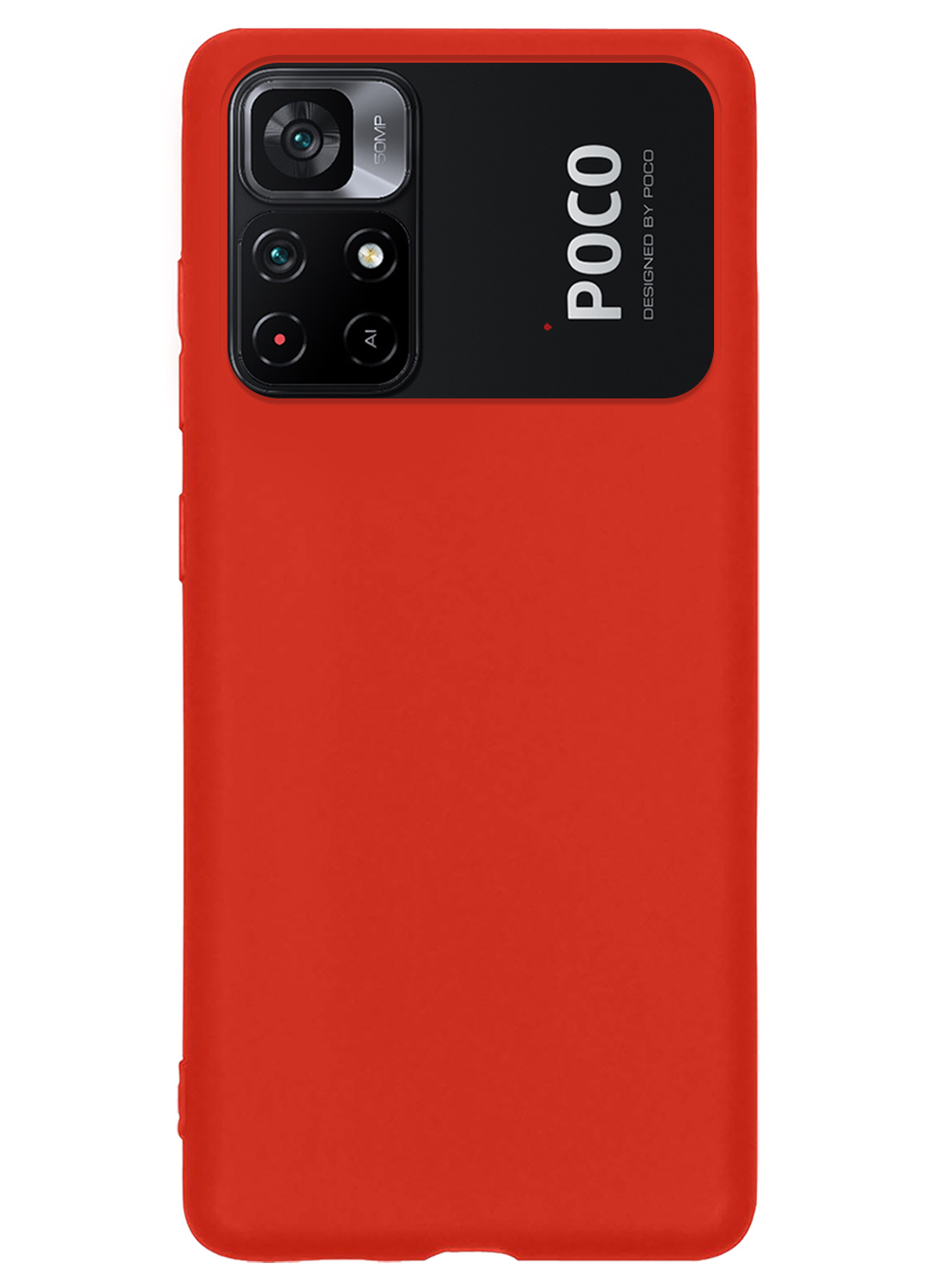 Nomfy Hoesje Geschikt voor Xiaomi Poco M4 Pro 5G Hoesje Siliconen Cover Case - Hoes Geschikt voor Xiaomi Poco M4 Pro 5G Hoes Back Case - Rood