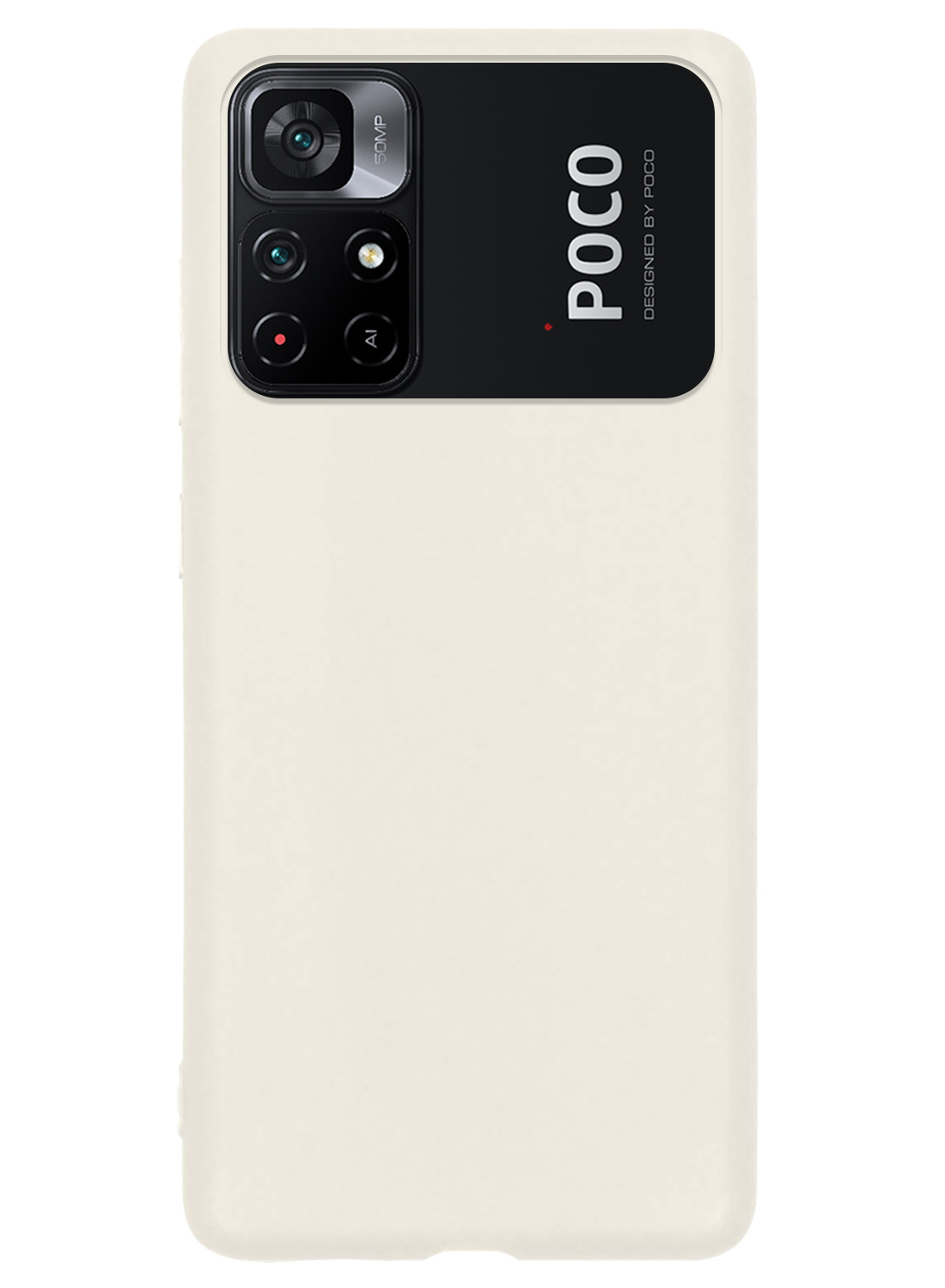 Nomfy Hoesje Geschikt voor Xiaomi Poco M4 Pro 5G Hoesje Siliconen Cover Case - Hoes Geschikt voor Xiaomi Poco M4 Pro 5G Hoes Back Case - Wit