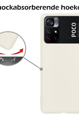 Nomfy Hoesje Geschikt voor Xiaomi Poco M4 Pro 5G Hoesje Siliconen Cover Case - Hoes Geschikt voor Xiaomi Poco M4 Pro 5G Hoes Back Case - Wit