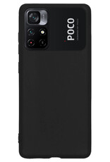 Nomfy Hoesje Geschikt voor Xiaomi Poco M4 Pro 5G Hoesje Siliconen Cover Case - Hoes Geschikt voor Xiaomi Poco M4 Pro 5G Hoes Back Case - Zwart