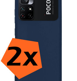 Nomfy Nomfy Xiaomi Poco M4 Pro 5G Hoesje Siliconen - Donkerblauw - 2 PACK
