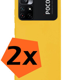 Nomfy Nomfy Xiaomi Poco M4 Pro 5G Hoesje Siliconen - Geel - 2 PACK