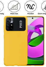 Nomfy Hoesje Geschikt voor Xiaomi Poco M4 Pro 5G Hoesje Siliconen Cover Case - Hoes Geschikt voor Xiaomi Poco M4 Pro 5G Hoes Back Case - 2-PACK - Geel