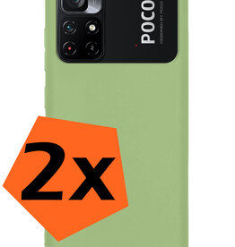 Nomfy Nomfy Xiaomi Poco M4 Pro 5G Hoesje Siliconen - Groen - 2 PACK