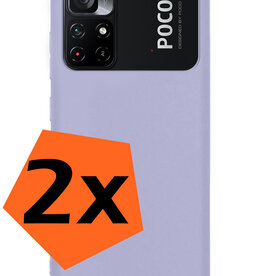 Nomfy Nomfy Xiaomi Poco M4 Pro 5G Hoesje Siliconen - Lila - 2 PACK